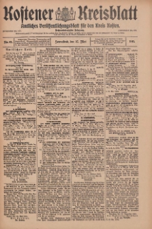 Kostener Kreisblatt: amtliches Ver&ouml;ffentlichungsblatt f&uuml;r den Kreis Kosten 1911.05.27 Jg.46 Nr63