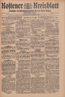 Kostener Kreisblatt: amtliches Veröffentlichungsblatt für den Kreis Kosten 1911.05.27 Jg.46 Nr63