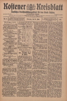 Kostener Kreisblatt: amtliches Ver&ouml;ffentlichungsblatt f&uuml;r den Kreis Kosten 1911.05.30 Jg.46 Nr64