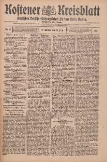 Kostener Kreisblatt: amtliches Ver&ouml;ffentlichungsblatt f&uuml;r den Kreis Kosten 1911.06.17 Jg.46 Nr72