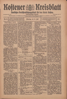 Kostener Kreisblatt: amtliches Ver&ouml;ffentlichungsblatt f&uuml;r den Kreis Kosten 1911.07.18 Jg.46 Nr85