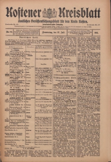 Kostener Kreisblatt: amtliches Veröffentlichungsblatt für den Kreis Kosten 1911.07.27 Jg.46 Nr89