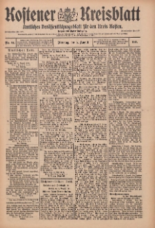 Kostener Kreisblatt: amtliches Ver&ouml;ffentlichungsblatt f&uuml;r den Kreis Kosten 1911.08.08 Jg.46 Nr94