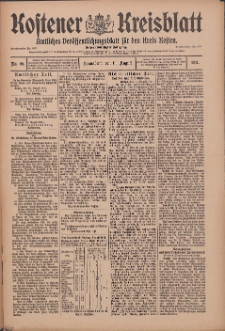 Kostener Kreisblatt: amtliches Ver&ouml;ffentlichungsblatt f&uuml;r den Kreis Kosten 1911.08.19 Jg.46 Nr99