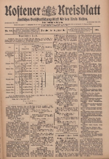 Kostener Kreisblatt: amtliches Ver&ouml;ffentlichungsblatt f&uuml;r den Kreis Kosten 1911.09.05 Jg.46 Nr106