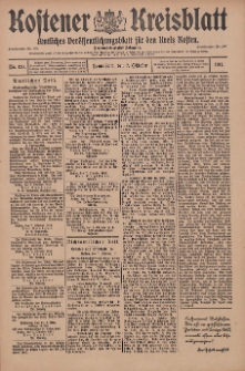 Kostener Kreisblatt: amtliches Ver&ouml;ffentlichungsblatt f&uuml;r den Kreis Kosten 1911.10.07 Jg.46 Nr120