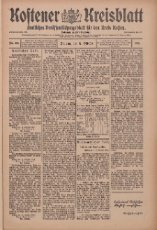 Kostener Kreisblatt: amtliches Ver&ouml;ffentlichungsblatt f&uuml;r den Kreis Kosten 1911.10.17 Jg.46 Nr124