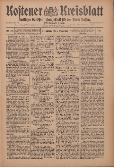 Kostener Kreisblatt: amtliches Ver&ouml;ffentlichungsblatt f&uuml;r den Kreis Kosten 1911.11.04 Jg.46 Nr132