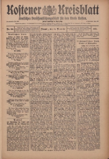 Kostener Kreisblatt: amtliches Veröffentlichungsblatt für den Kreis Kosten 1911.11.14 Jg.46 Nr136
