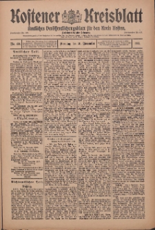 Kostener Kreisblatt: amtliches Ver&ouml;ffentlichungsblatt f&uuml;r den Kreis Kosten 1911.11.21 Jg.46 Nr139