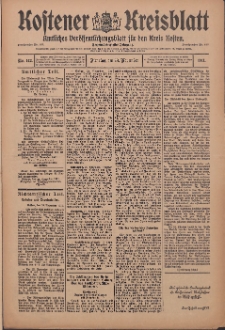 Kostener Kreisblatt: amtliches Ver&ouml;ffentlichungsblatt f&uuml;r den Kreis Kosten 1911.11.28 Jg.46 Nr142