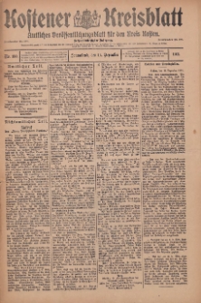 Kostener Kreisblatt: amtliches Ver&ouml;ffentlichungsblatt f&uuml;r den Kreis Kosten 1911.12.15 Jg.46 Nr150