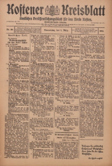 Kostener Kreisblatt: amtliches Veröffentlichungsblatt für den Kreis Kosten 1912.03.07 Jg.47 Nr29
