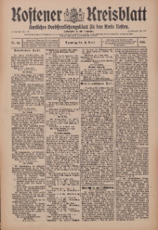 Kostener Kreisblatt: amtliches Veröffentlichungsblatt für den Kreis Kosten 1912.04.09 Jg.47 Nr43