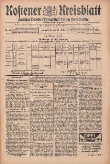 Kostener Kreisblatt: amtliches Veröffentlichungsblatt für den Kreis Kosten 1912.04.27 Jg.47 Nr51