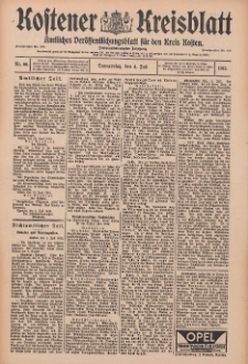 Kostener Kreisblatt: amtliches Veröffentlichungsblatt für den Kreis Kosten 1912.07.04 Jg.47 Nr80