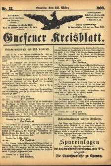 Gnesener Kreisblatt 1908.03.15 Nr22