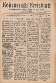 Kostener Kreisblatt: amtliches Veröffentlichungsblatt für den Kreis Kosten 1912.08.31 Jg.47 Nr105