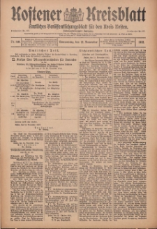 Kostener Kreisblatt: amtliches Veröffentlichungsblatt für den Kreis Kosten 1912.11.21 Jg.47 Nr140