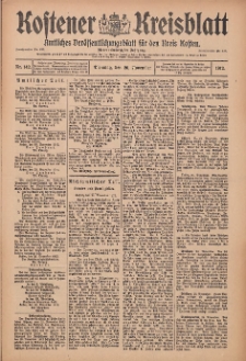 Kostener Kreisblatt: amtliches Veröffentlichungsblatt für den Kreis Kosten 1912.11.26 Jg.47 Nr142