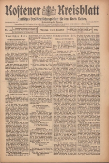 Kostener Kreisblatt: amtliches Veröffentlichungsblatt für den Kreis Kosten 1912.12.03 Jg.47 Nr145