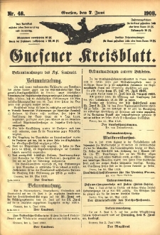 Gnesener Kreisblatt 1908.06.07 Nr46