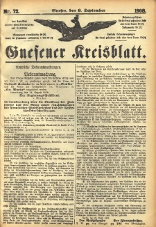 Gnesener Kreisblatt 1908.09.06 Nr72