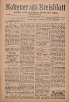 Kostener Kreisblatt: amtliches Ver&ouml;ffentlichungsblatt f&uuml;r den Kreis Kosten 1913.02.08 Jg.48 Nr17