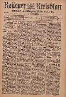 Kostener Kreisblatt: amtliches Veröffentlichungsblatt für den Kreis Kosten 1913.02.27 Jg.48 Nr25