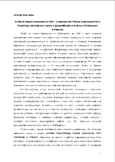 Źródła do dziejów bankowości po 1945 r. w zespołach akt Polskiej Zjednoczonej Partii Robotniczej, administracji i wymiaru sprawiedliwości w Archiwum Państwowym w Poznaniu