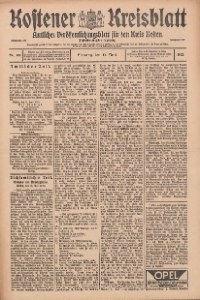 Kostener Kreisblatt: amtliches Veröffentlichungsblatt für den Kreis Kosten 1913.06.10 Jg.48 Nr69