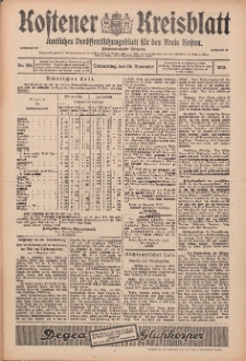 Kostener Kreisblatt: amtliches Ver&ouml;ffentlichungsblatt f&uuml;r den Kreis Kosten 1913.11.20 Jg.48 Nr139