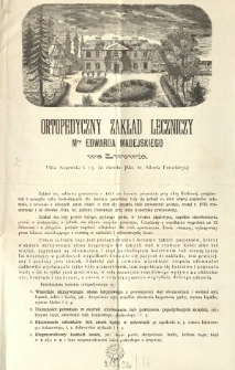 Ortopedyczny Zakład Leczniczy Mra Edwarda Madejskiego we Lwowie...