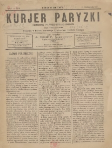 Kurjer Paryzki: dwutygodnik polityczny-literacki-społeczny: organ patrjotyczny polski 1881.10.15 R.1 Nr3