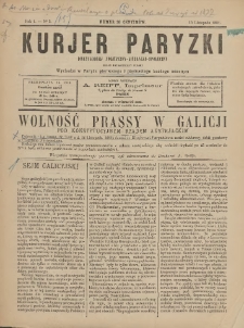 Kurjer Paryzki: dwutygodnik polityczny-literacki-społeczny: organ patrjotyczny polski 1881.11.15 R.1 Nr5