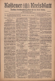 Kostener Kreisblatt: amtliches Veröffentlichungsblatt für den Kreis Kosten 1914.01.24 Jg.49 Nr11