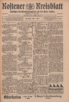 Kostener Kreisblatt: amtliches Veröffentlichungsblatt für den Kreis Kosten 1914.04.09 Jg.49 Nr43