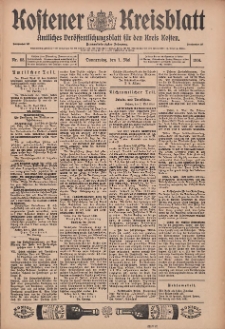 Kostener Kreisblatt: amtliches Veröffentlichungsblatt für den Kreis Kosten 1914.05.07 Jg.49 Nr55