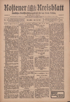 Kostener Kreisblatt: amtliches Veröffentlichungsblatt für den Kreis Kosten 1914.06.20 Jg.49 Nr74