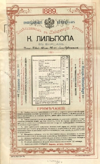 Cennik pastylek wyrabianych w pracowni apteki K. Lilpopa w Warszawie