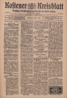 Kostener Kreisblatt: amtliches Veröffentlichungsblatt für den Kreis Kosten 1914.07.04 Jg.49 Nr80