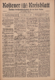 Kostener Kreisblatt: amtliches Ver&ouml;ffentlichungsblatt f&uuml;r den Kreis Kosten 1914.07.11 Jg.49 Nr83