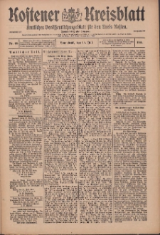 Kostener Kreisblatt: amtliches Veröffentlichungsblatt für den Kreis Kosten 1914.07.25 Jg.49 Nr89