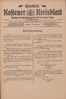 Kostener Kreisblatt: amtliches Ver&ouml;ffentlichungsblatt f&uuml;r den Kreis Kosten 1914.07.31 Jg.49 Extrablatt