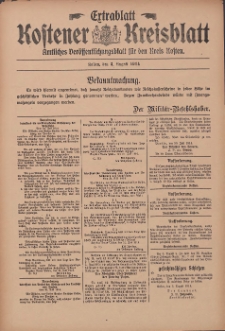 Kostener Kreisblatt: amtliches Veröffentlichungsblatt für den Kreis Kosten 1914.08.03 Jg.49 Extrablatt