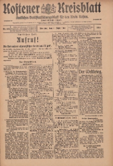 Kostener Kreisblatt: amtliches Ver&ouml;ffentlichungsblatt f&uuml;r den Kreis Kosten 1914.09.08 Jg.49 Nr108