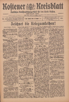 Kostener Kreisblatt: amtliches Veröffentlichungsblatt für den Kreis Kosten 1914.09.12 Jg.49 Nr110