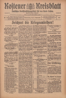 Kostener Kreisblatt: amtliches Veröffentlichungsblatt für den Kreis Kosten 1914.09.17 Jg.49 Nr112