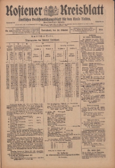 Kostener Kreisblatt: amtliches Ver&ouml;ffentlichungsblatt f&uuml;r den Kreis Kosten 1914.10.24 Jg.49 Nr128
