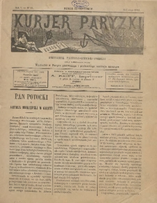 Kurjer Paryzki: dwutygodnik polityczny-literacki-społeczny: organ patrjotyczny polski 1882.02.15 R.2 Nr11